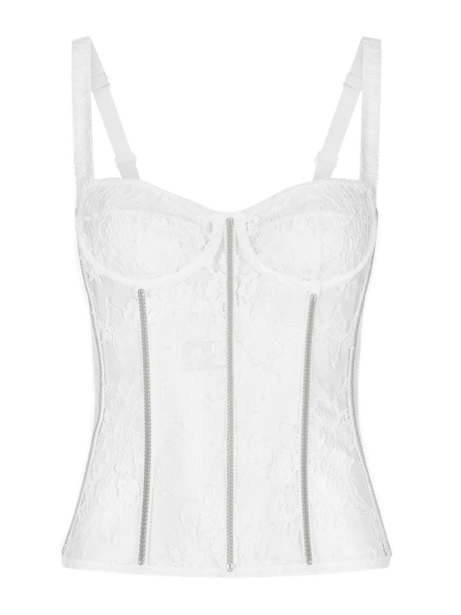 Dolce & Gabbana Lace Lingerie Bustier In White