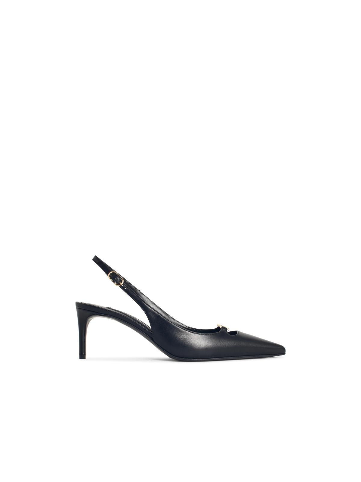 Dolce & Gabbana Women Black Goatskin Lollo Slingback In Multi