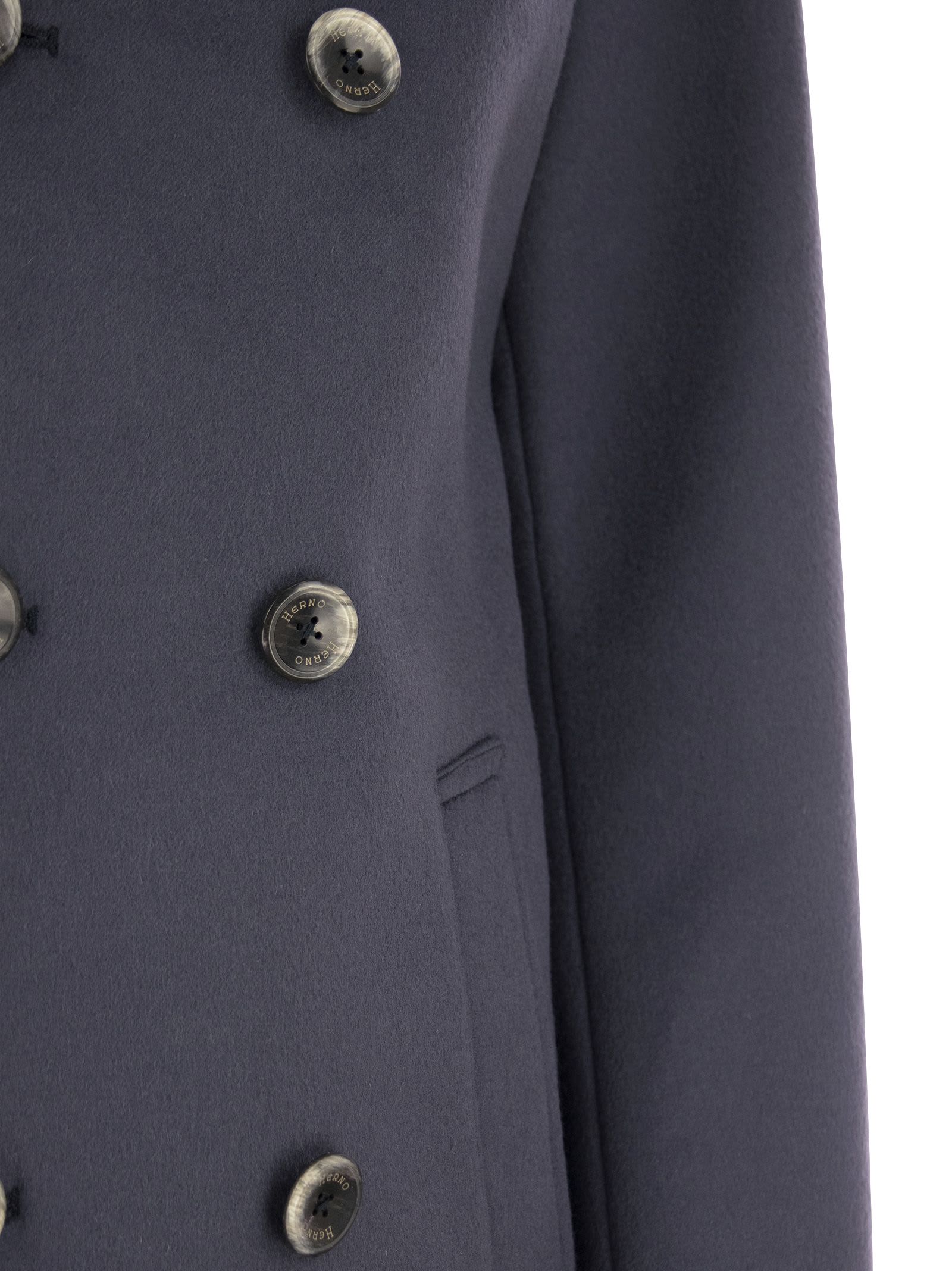 Shop Herno Wool And Cashmere Double-breasted Coat In Blue
