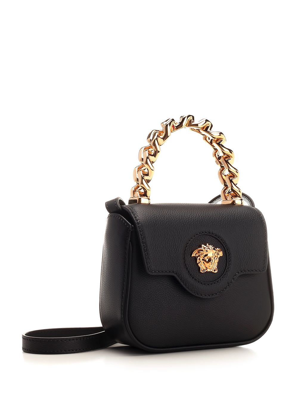 Shop Versace Medusa Top Handle Mini Bag In Black