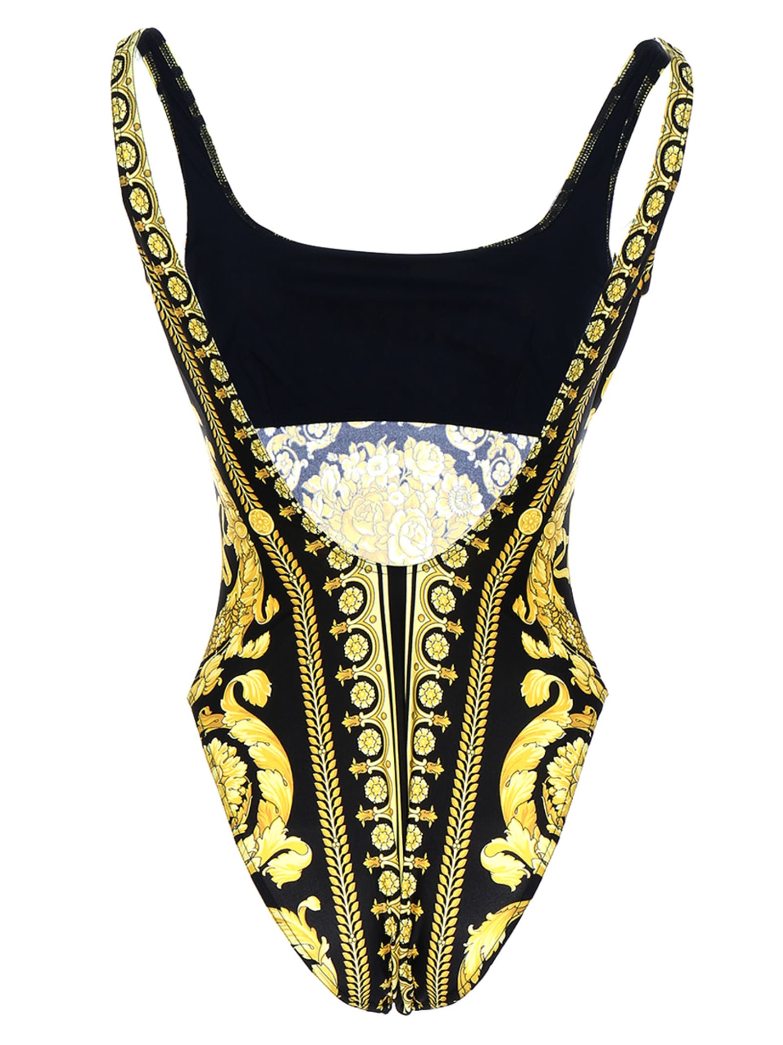 Versace Barocco Classico One Piece Swimsuit In Multicolor