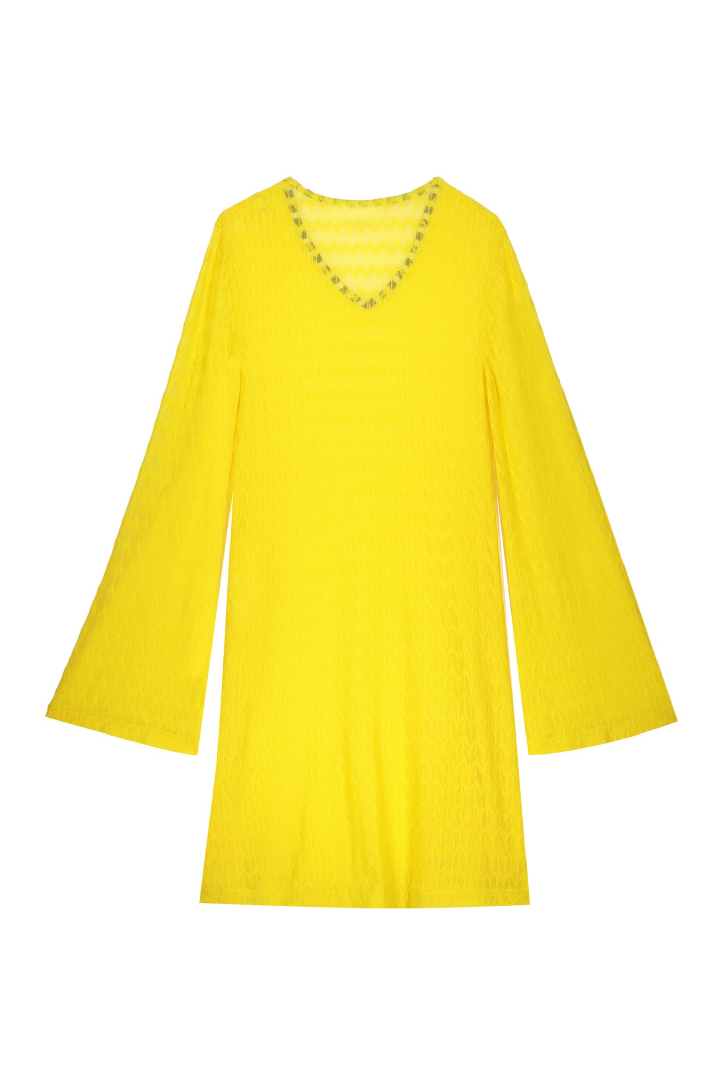 Shop Missoni Cotton Mini-dress In Yellow