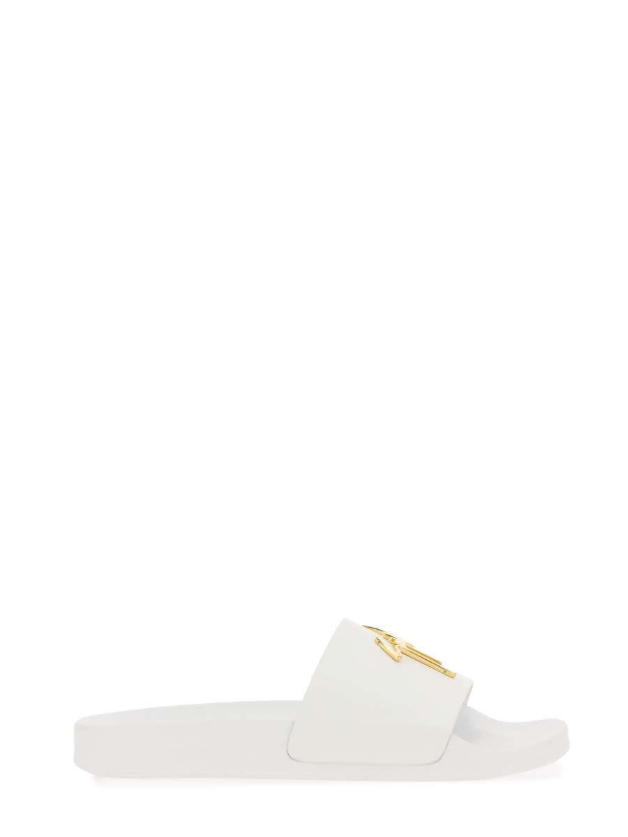 Shop Giuseppe Zanotti Sandal Slide Brett In White