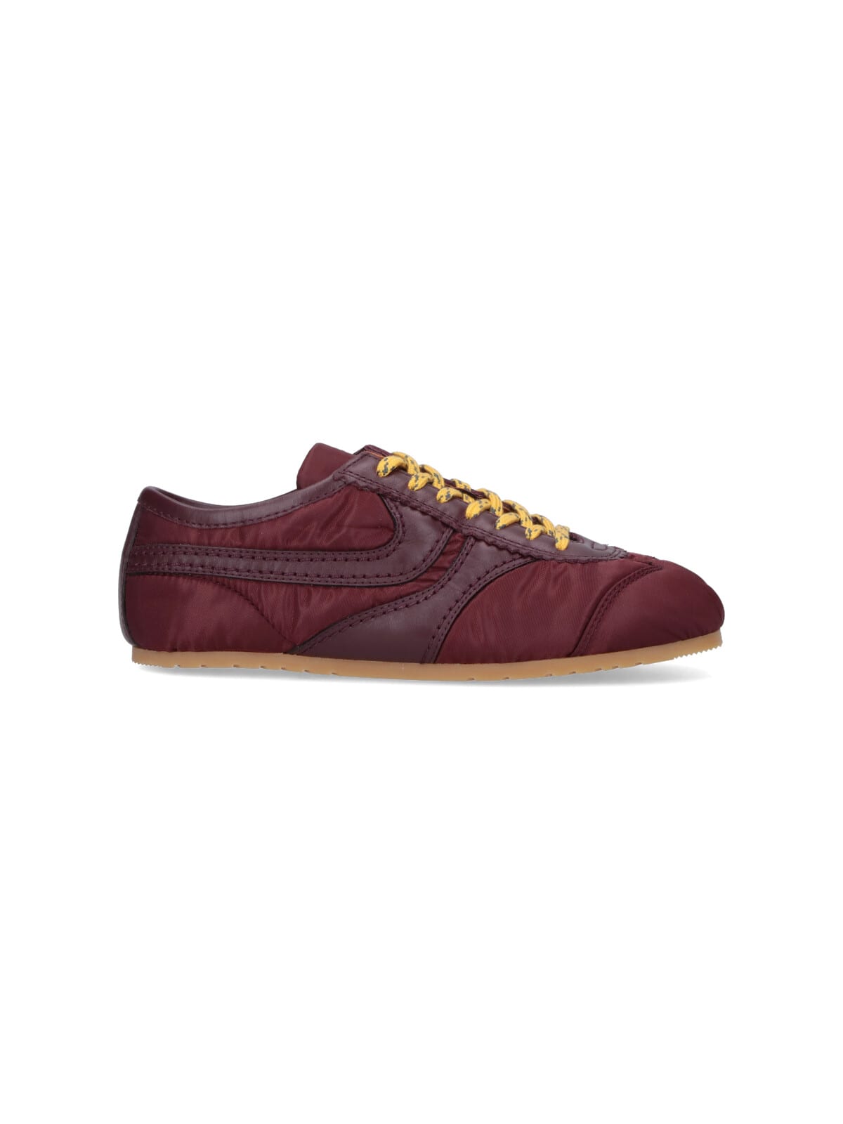 Dries Van Noten Low-top Nylon Running Sneakers With Leather Inserts In Purple