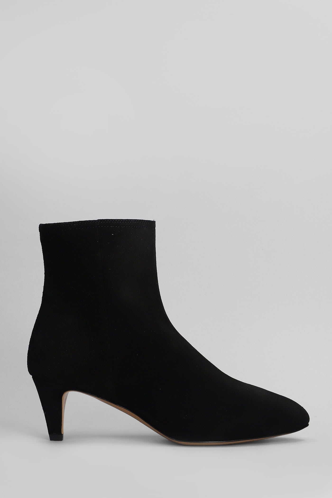 Shop Isabel Marant Deone Low Heels Ankle Boots In Black Suede