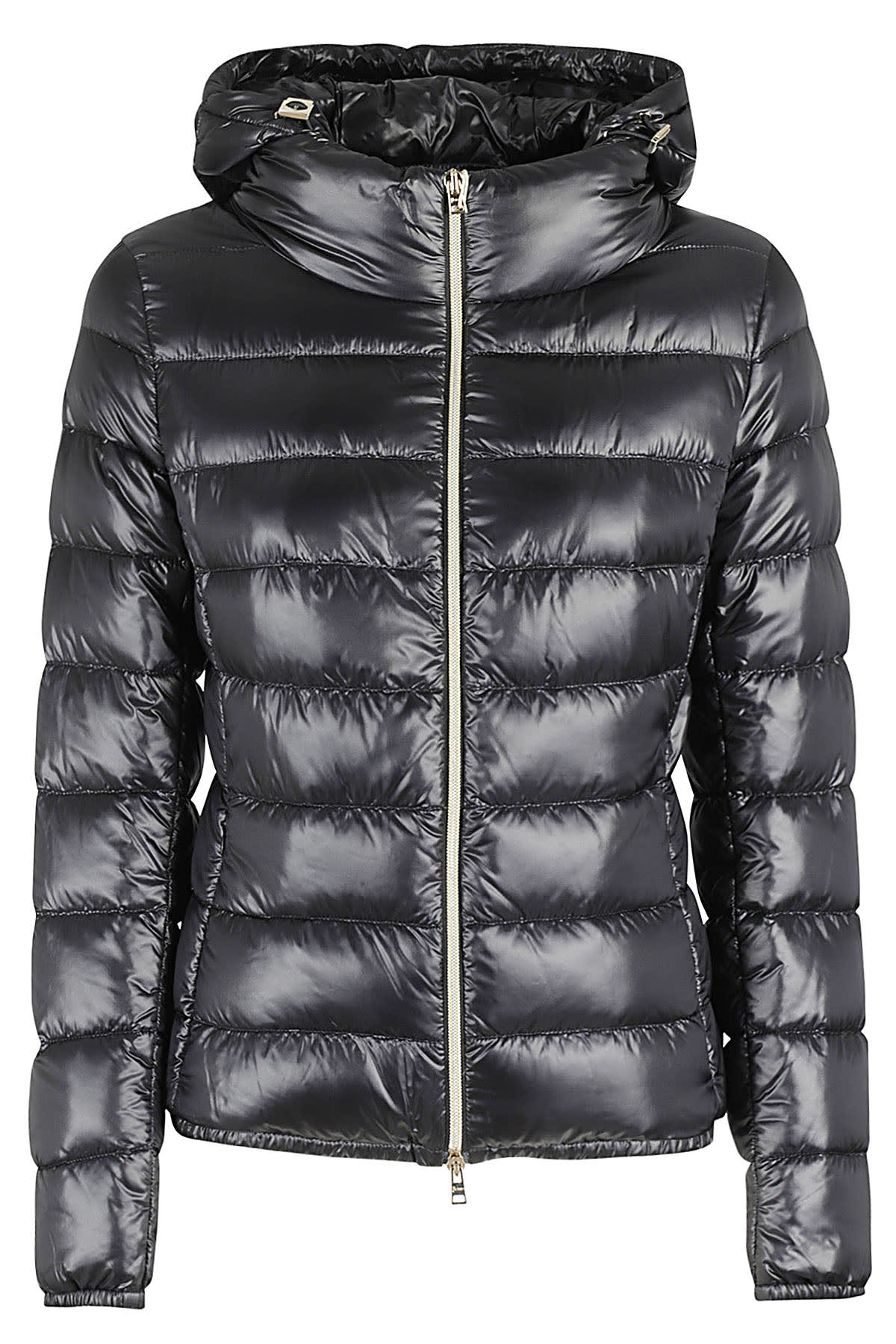Herno Giada Hooded Quilted Down Jacket In Nero