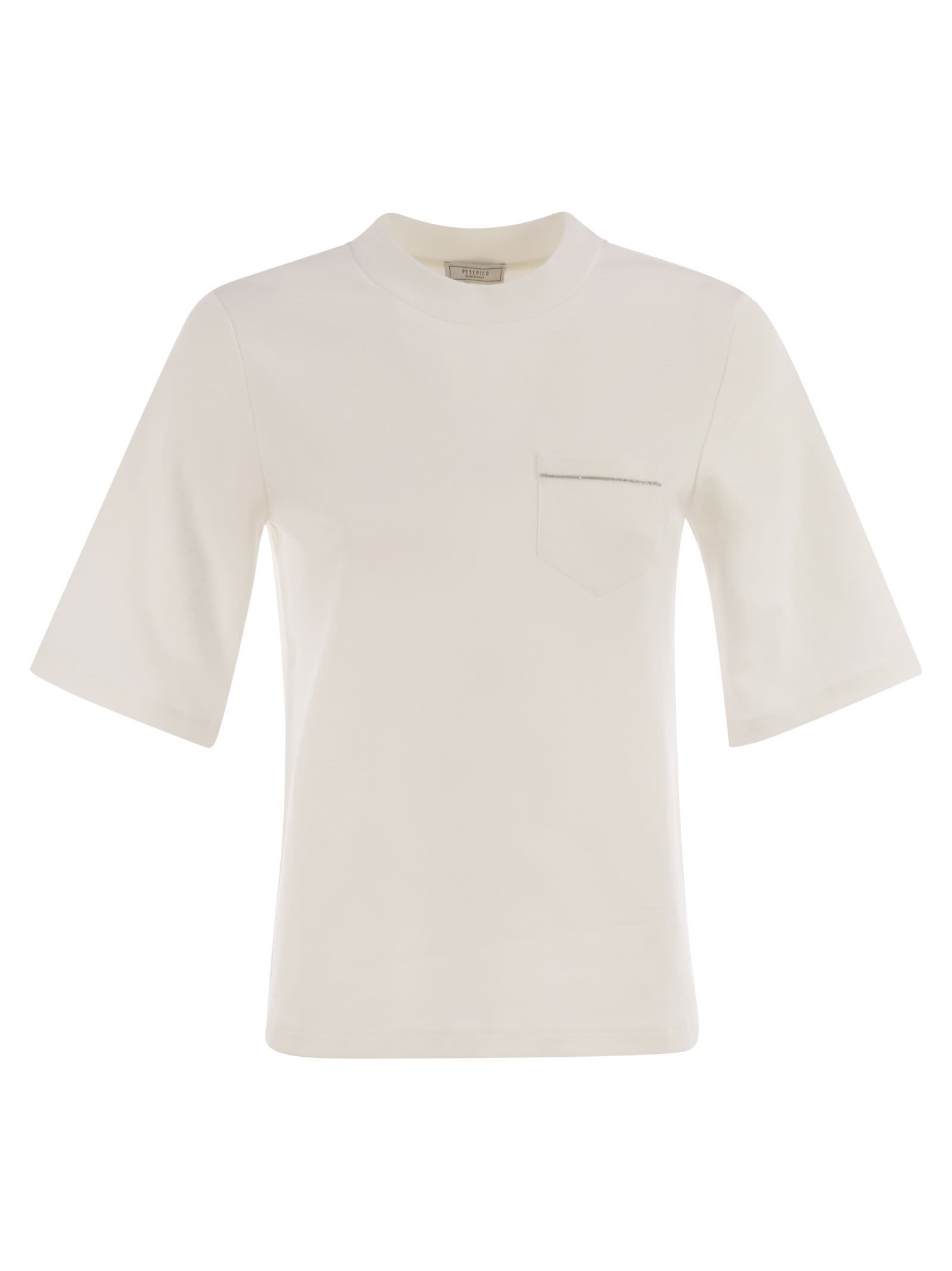 Shop Peserico Cotton Blend Jersey T-shirt