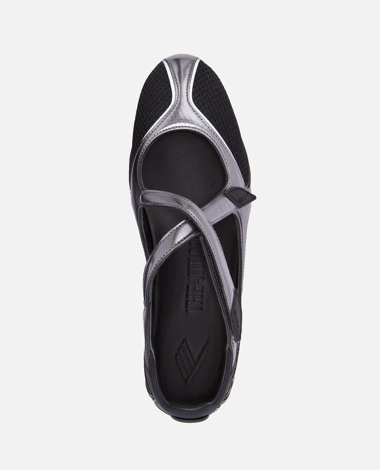 Attico Contemporary Black Ballerinas With Crisscross Straps In Black
