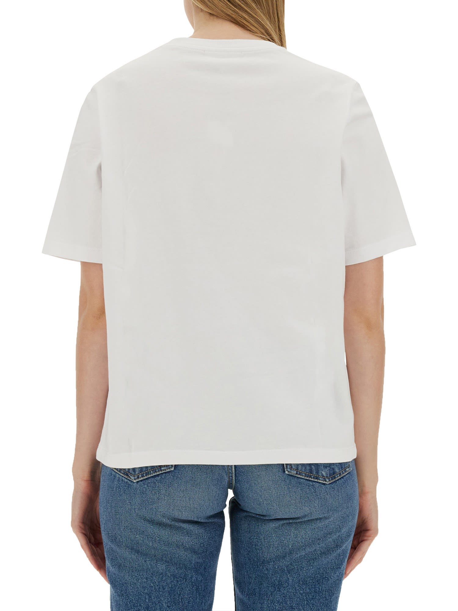 Shop Maison Kitsuné T-shirt With Logo In White