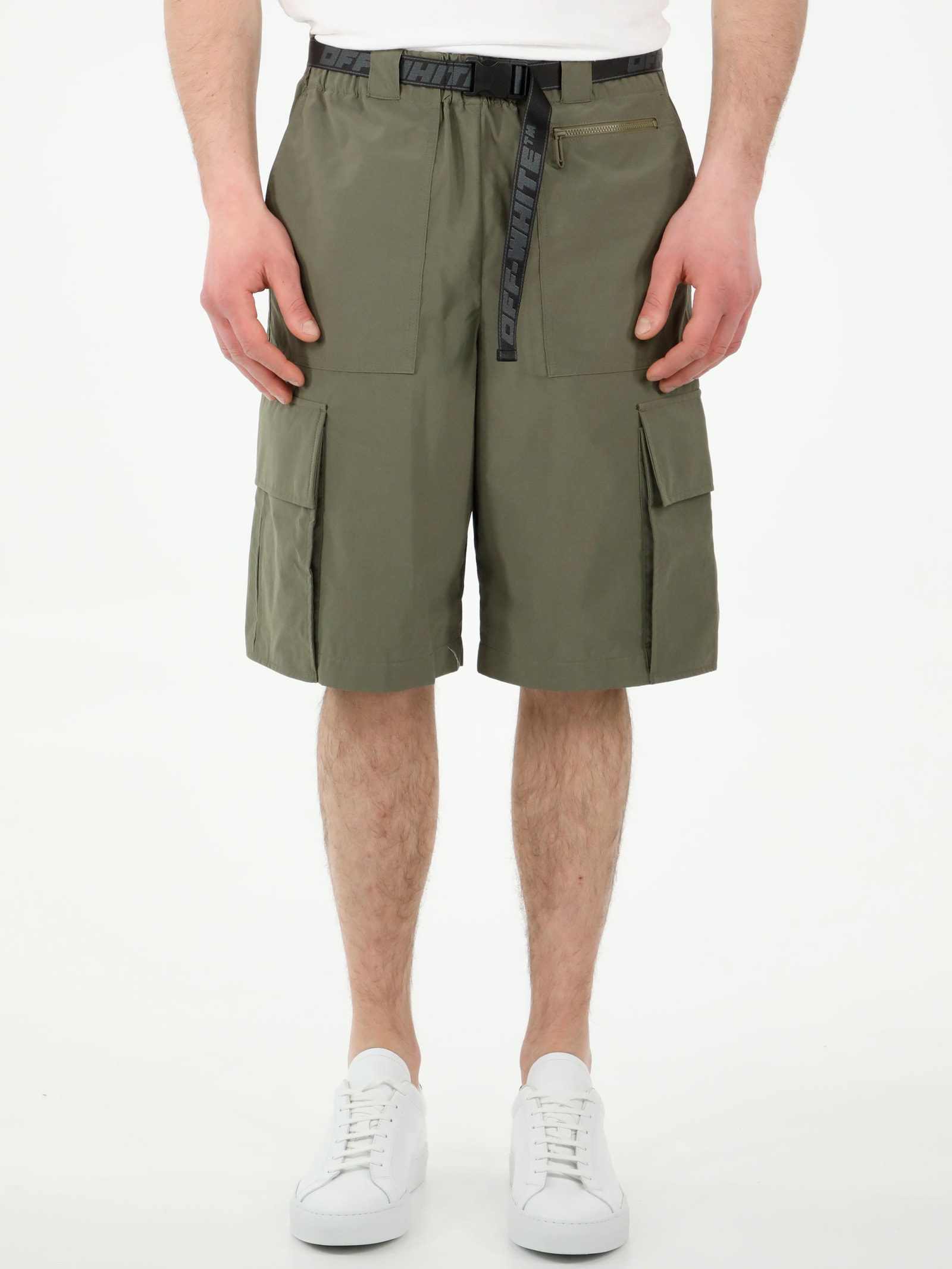 Off-White Military Green Bermuda Shorts