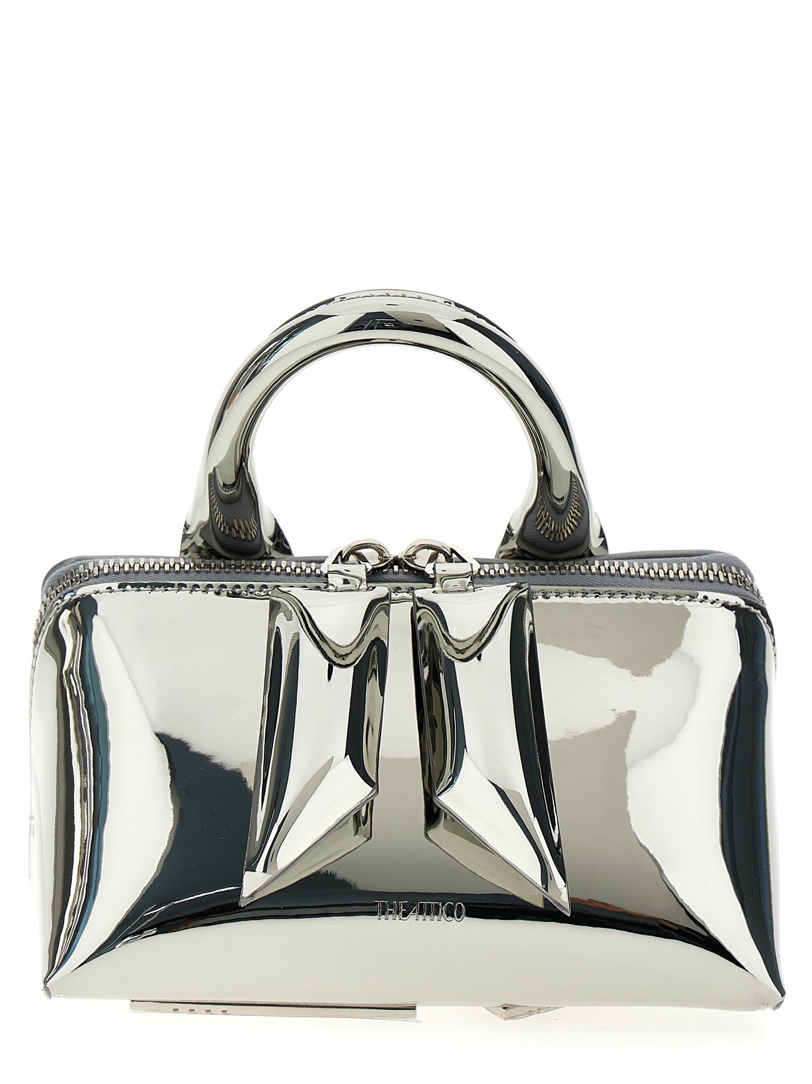 Attico Friday Handbag In Silver