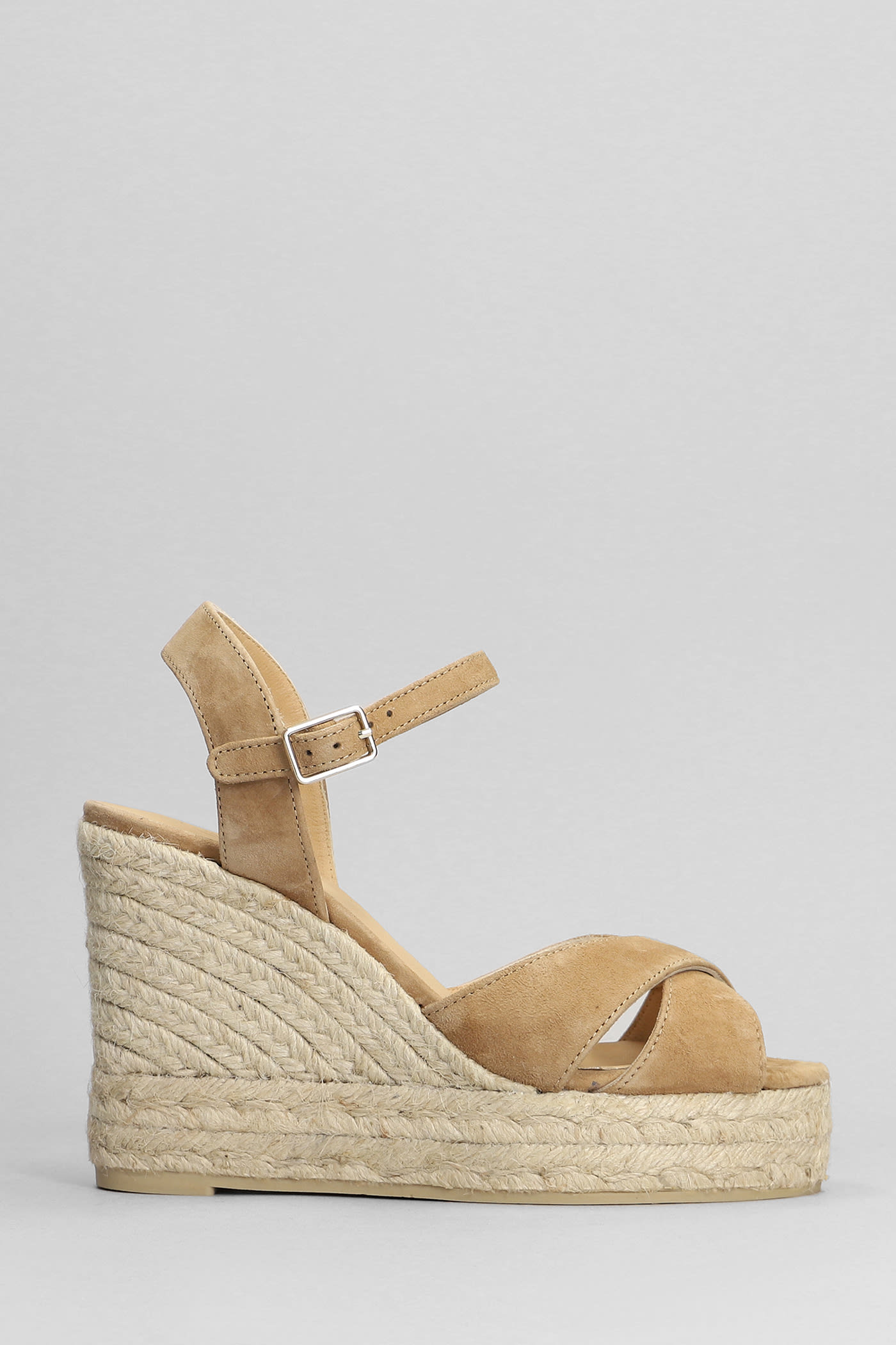 Castañer Blaudell-8ed-007 Wedges In Leather Color Suede