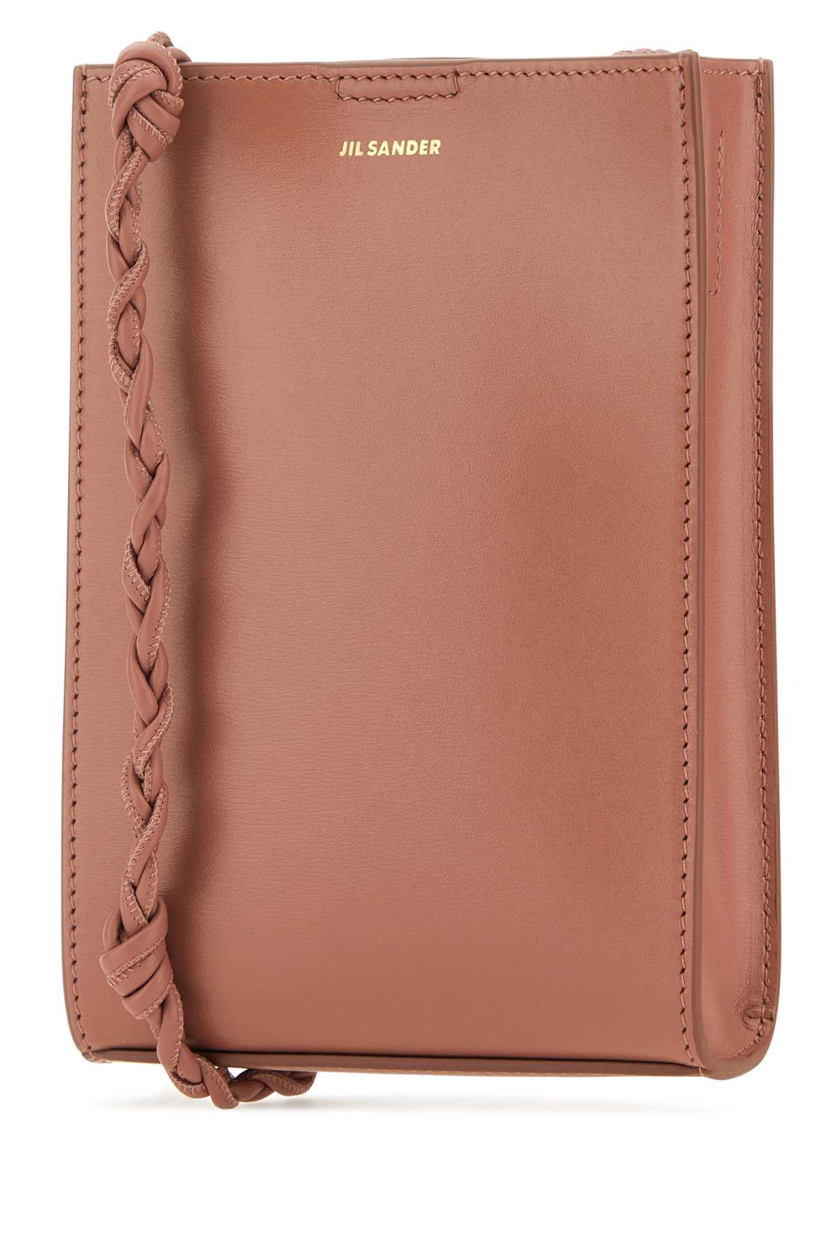 Jil Sander Dark Pink Leather Small Tangle Shoulder Bag In 904