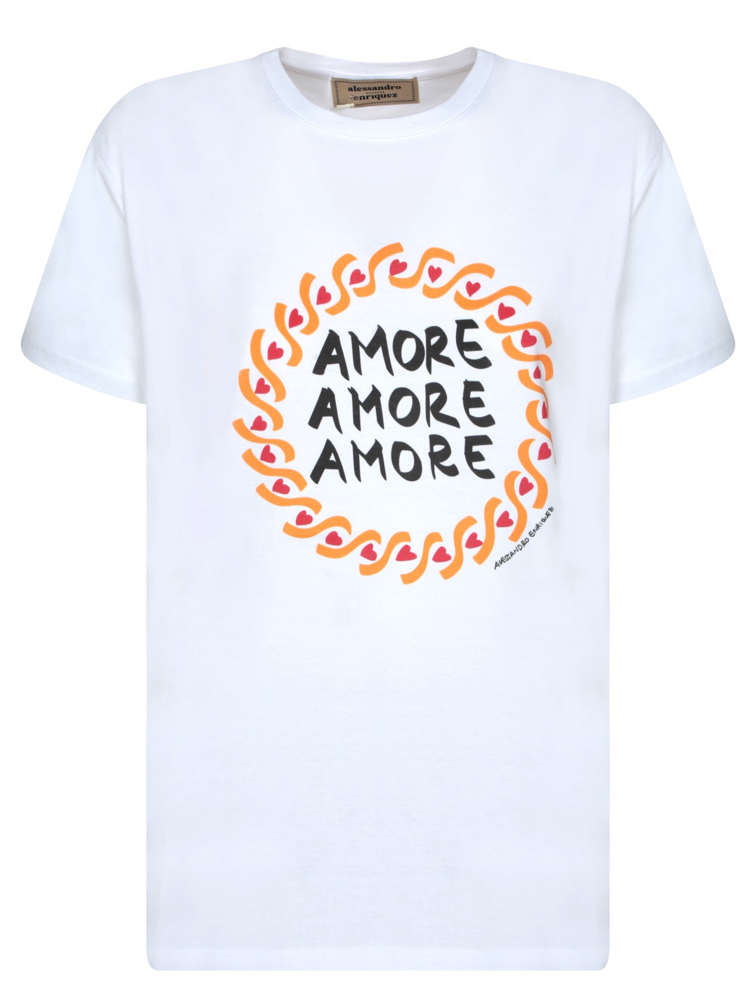 Love Print Short Sleeve White T-shirt