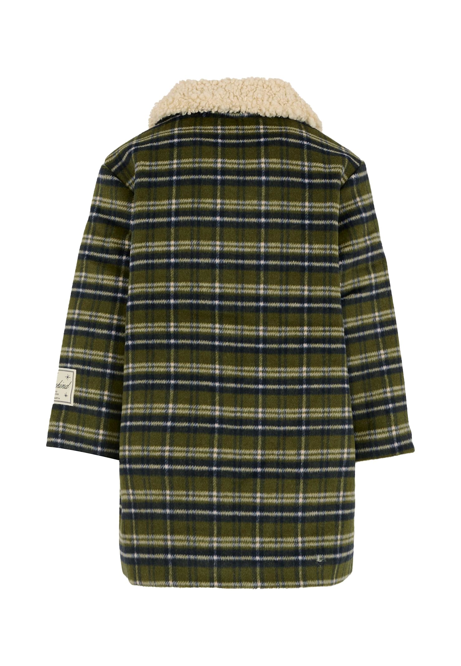 Molo Green Coat For Girl With Patch In Green