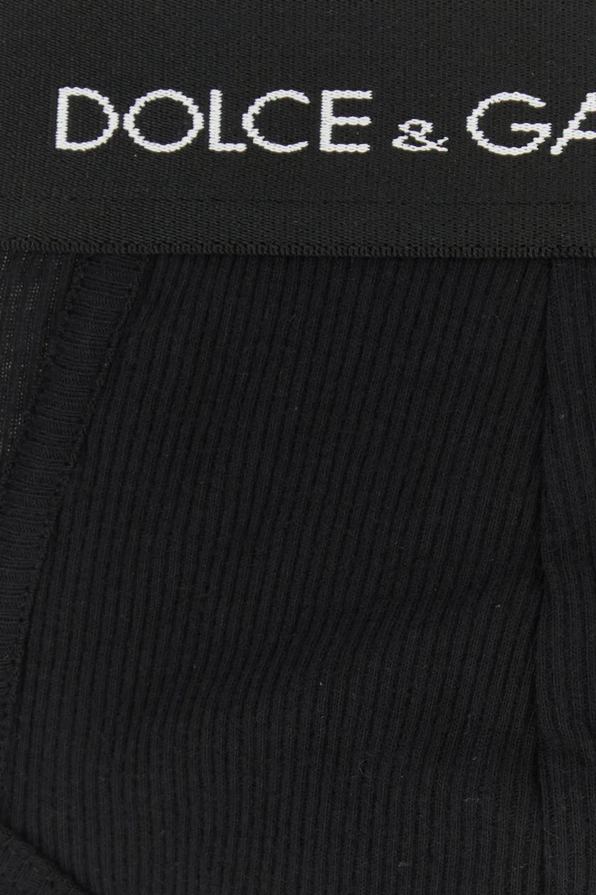 Dolce & Gabbana Pack Containing Two Brando Briefs Of The Same Color In Black