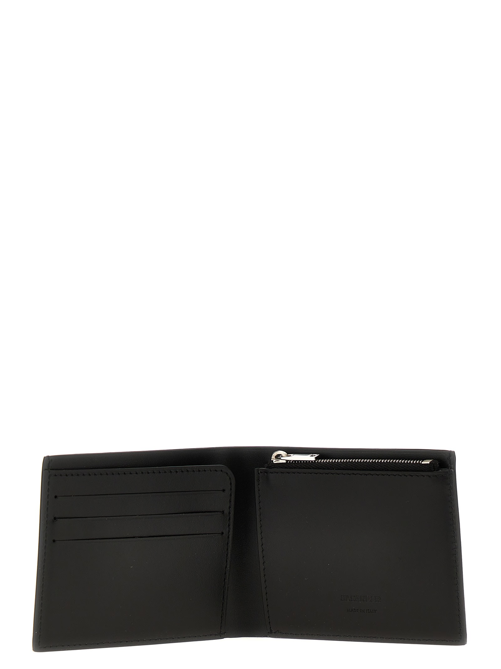 Shop Jil Sander Leather Wallet In Nero