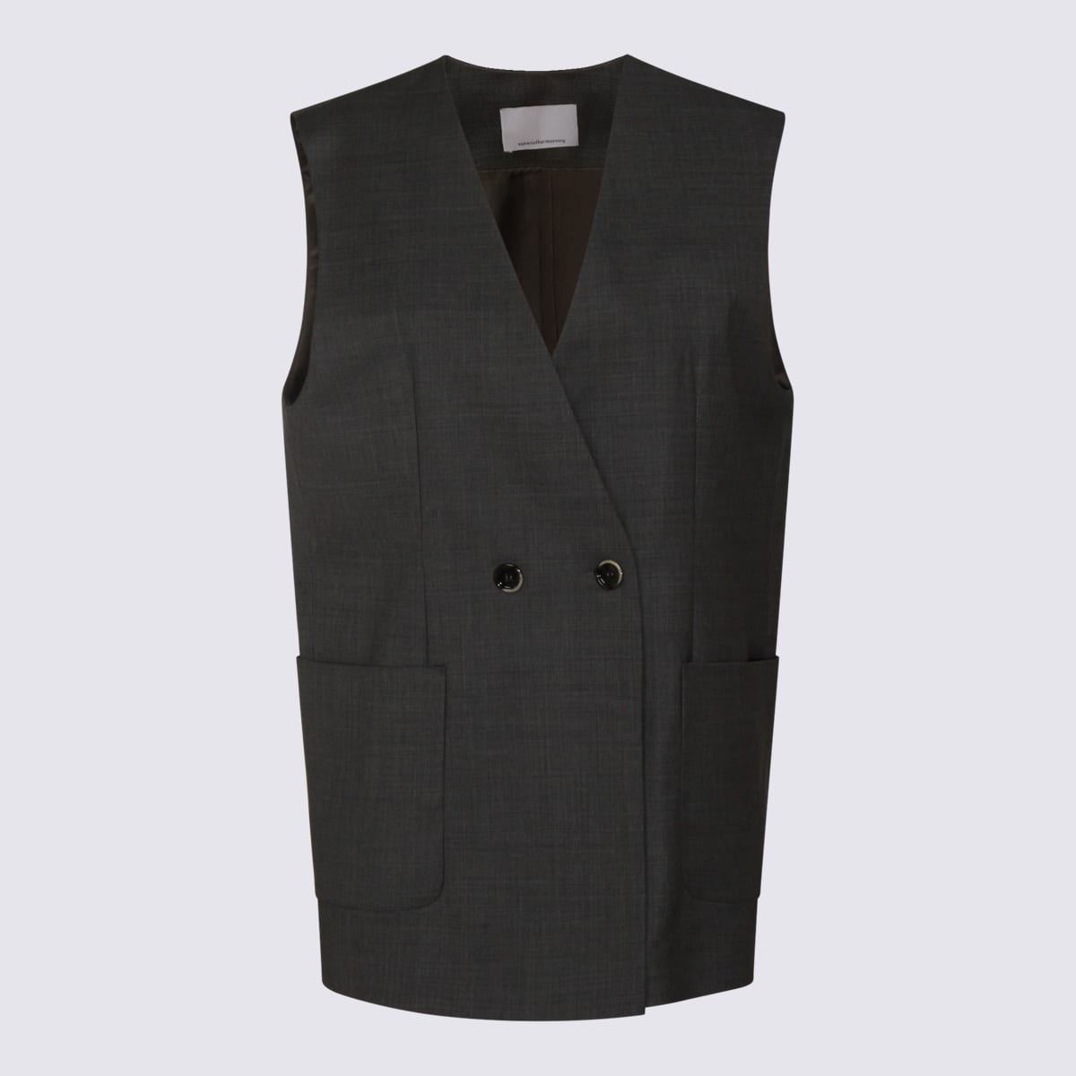 Nine In The Morning Grey Wool Blazer In Black