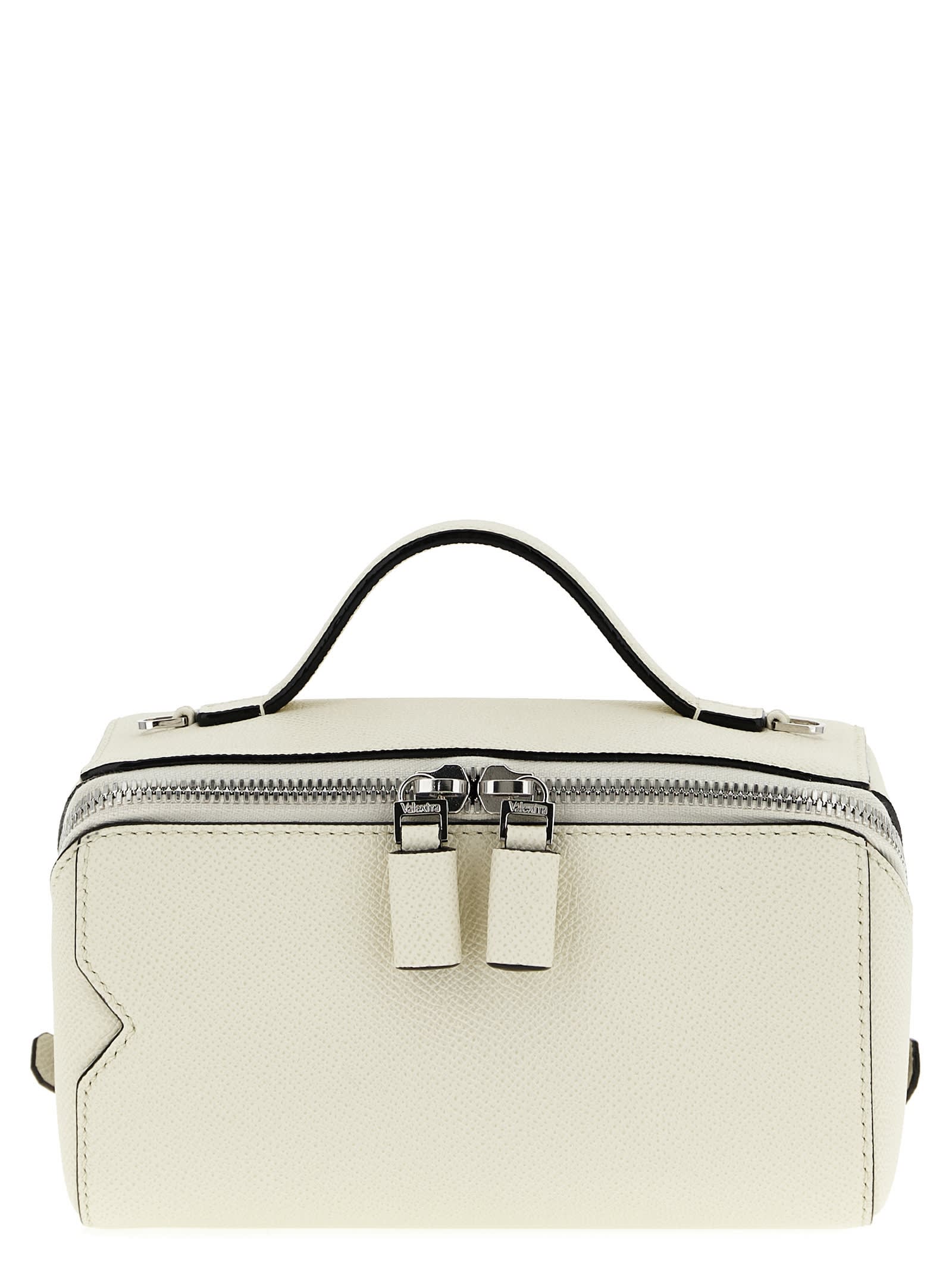 Valextra V-line Crossbody Bag In White