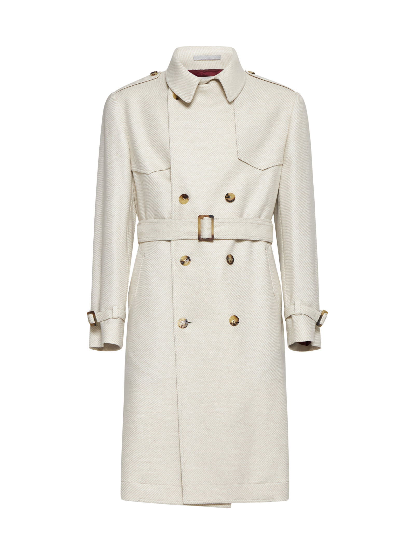 Shop Brunello Cucinelli Coat In Sand