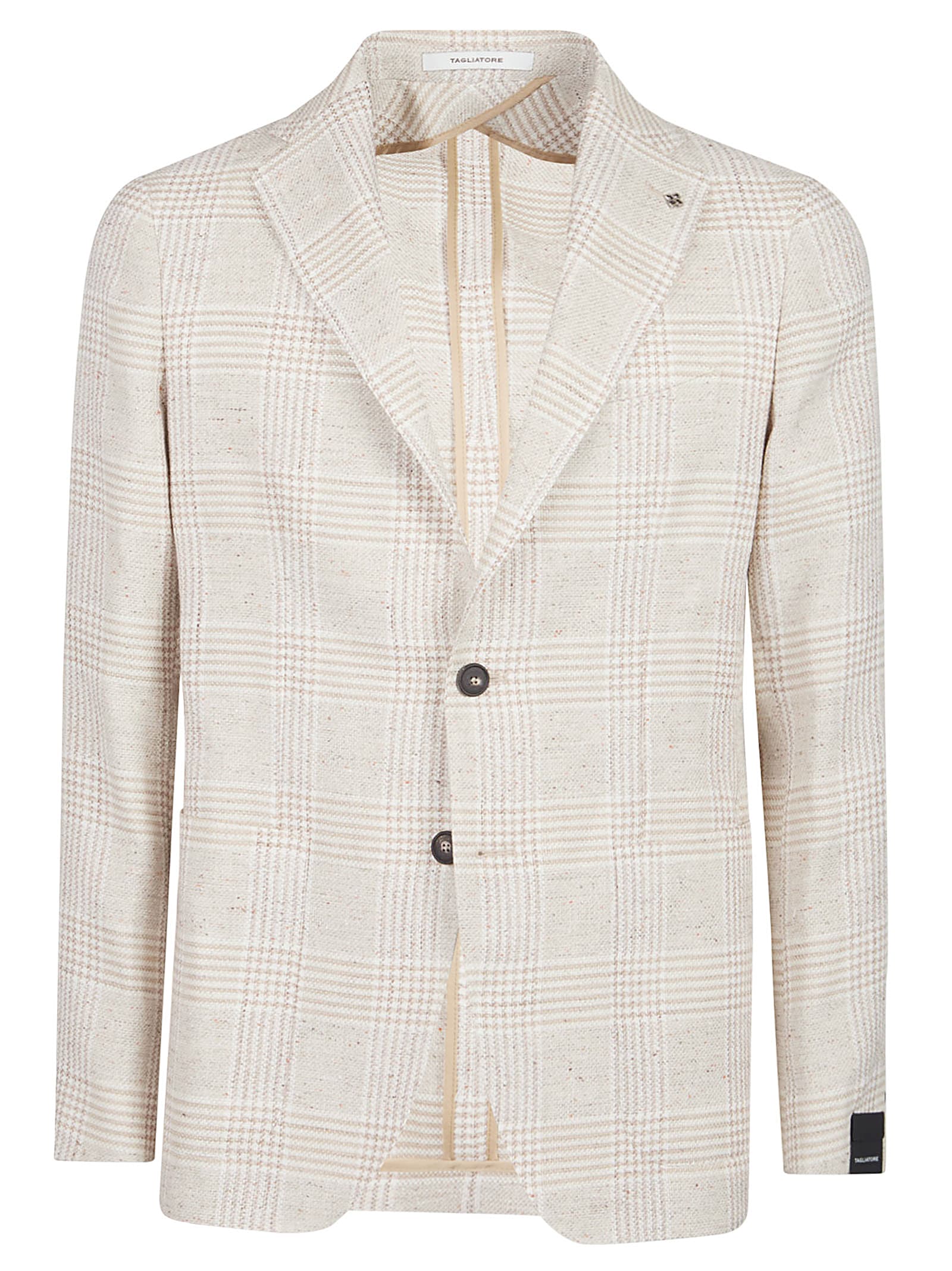 Tagliatore Check-pattern Single-breasted Blazer In Tortora