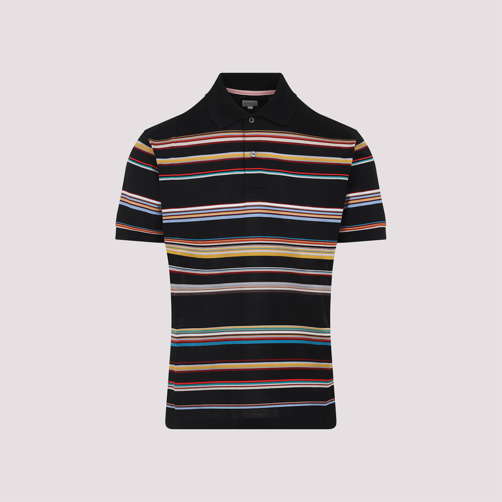 Paul Smith Black 'signature Stripe' Cotton-piqué Polo Shirt In Black