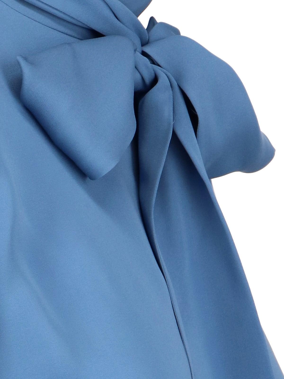 Shop Gucci Pussy Bow Detail Blouse In Blue