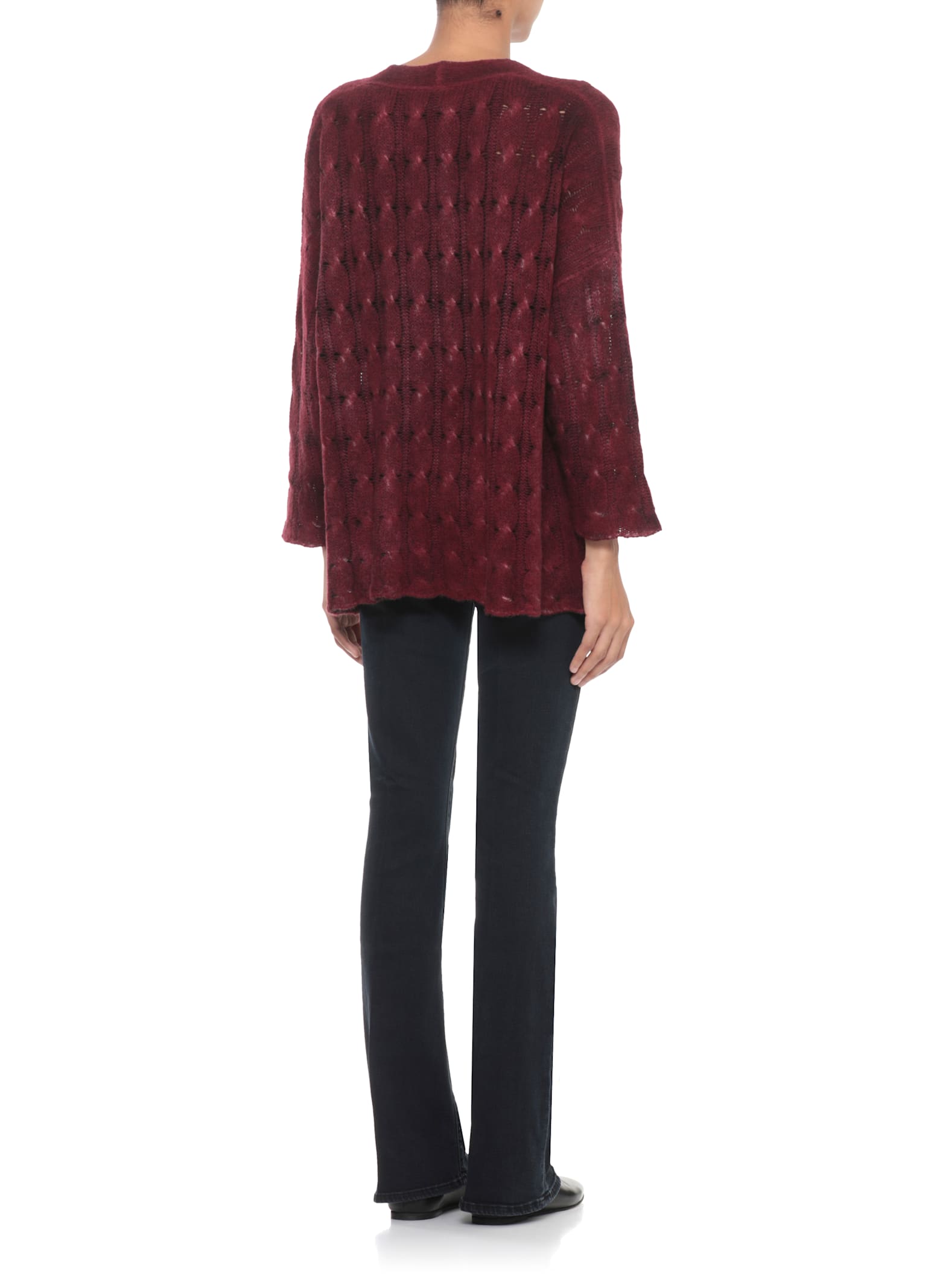 Avant Toi Cashmere And Silk Sweater In Burgundy