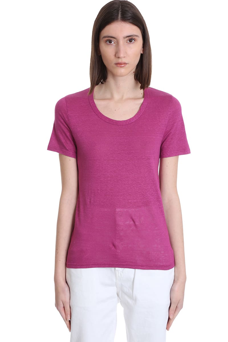 Isabel Marant Étoile Kiliann T-shirt In Rose-pink Linen