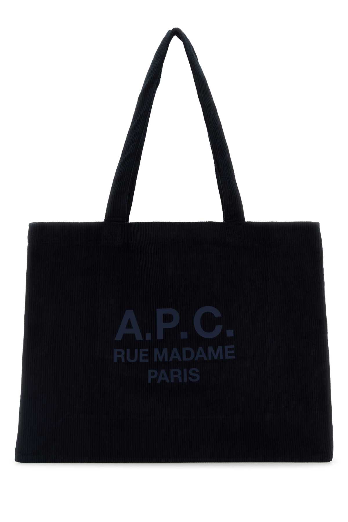 A. P.C. Dark Blue Corduroy Diane Shopping Bag