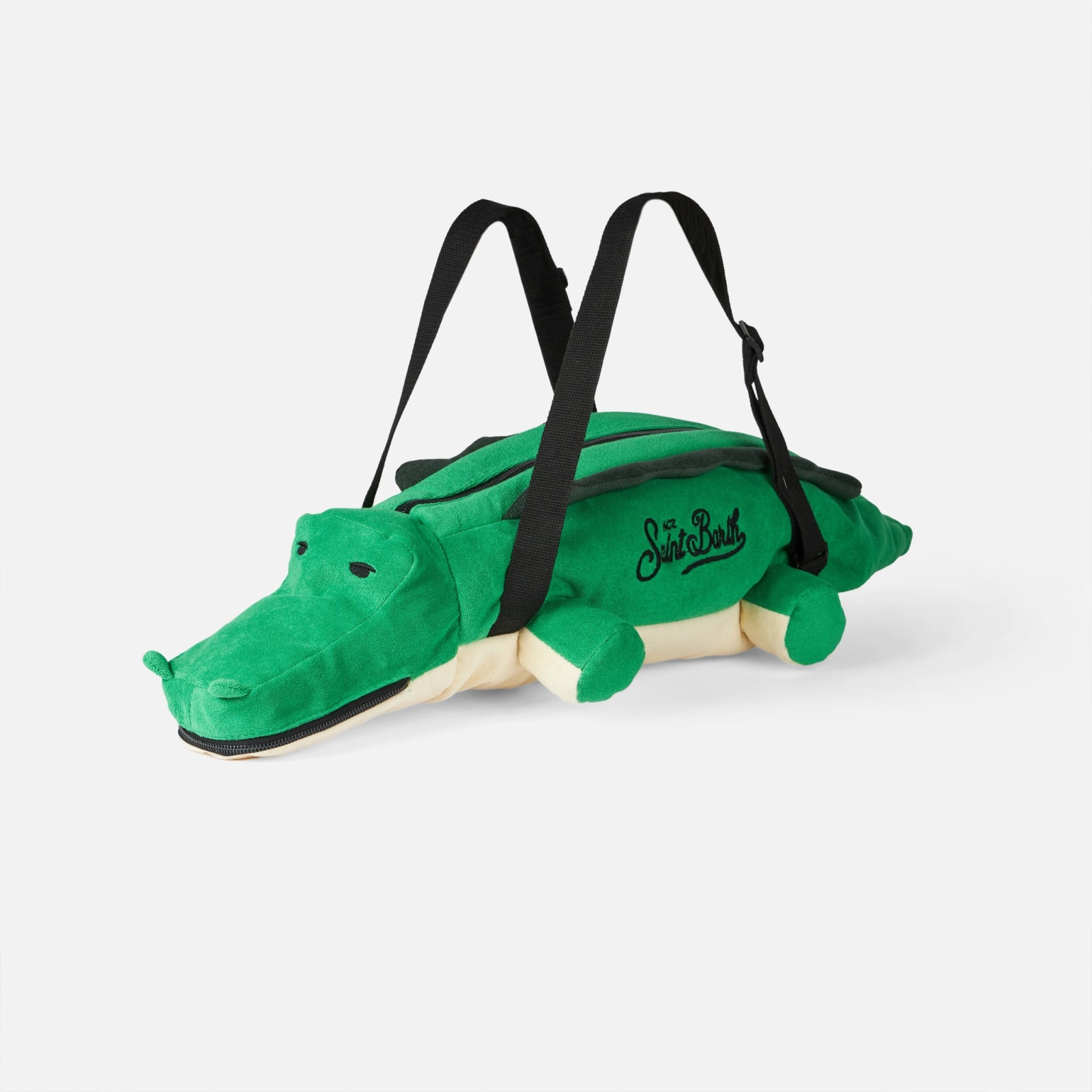 Mc2 Saint Barth Terry Padded Duffle Bag With Alligator Shape In Green