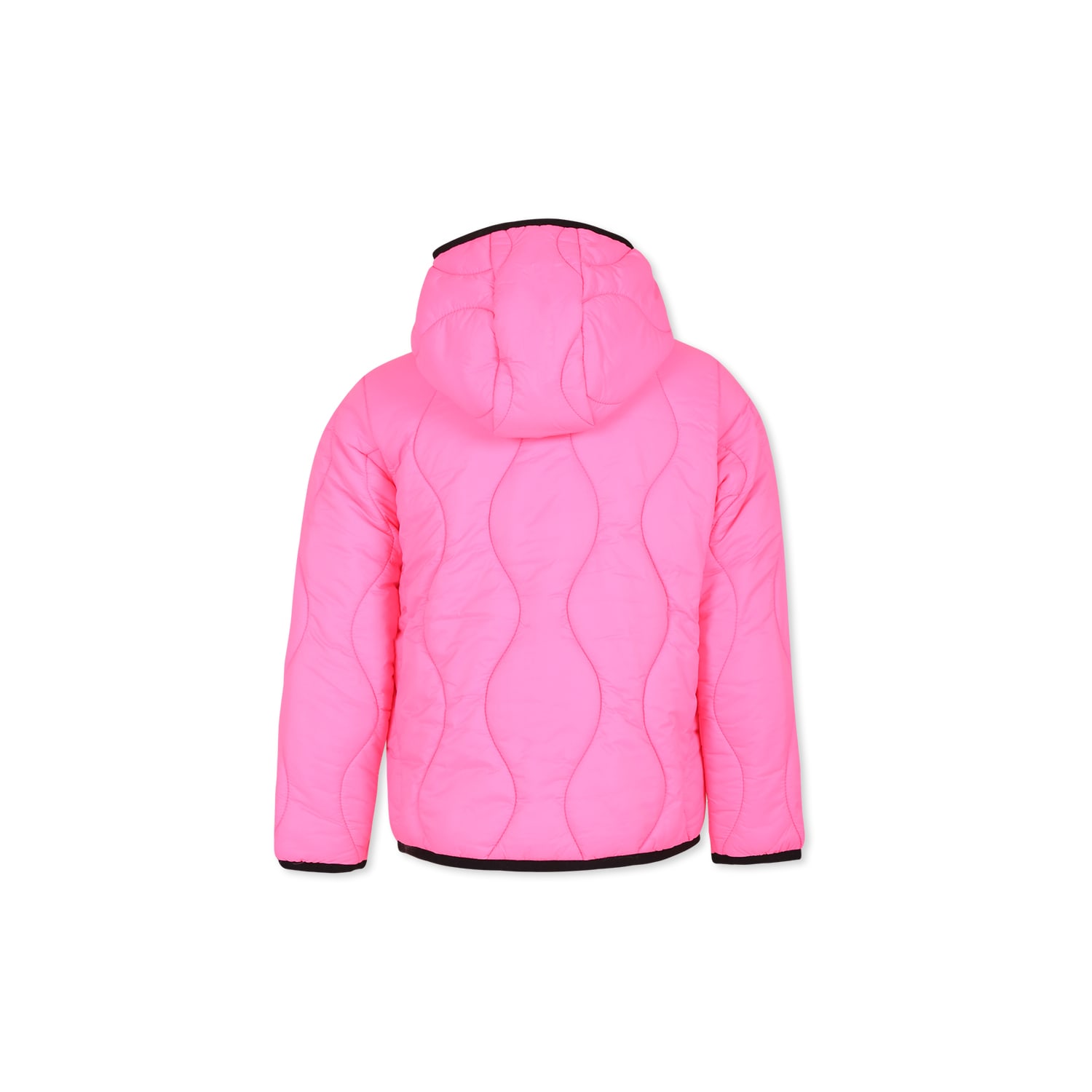 Shop Diesel Pink Down Jacket For Girl With Logo