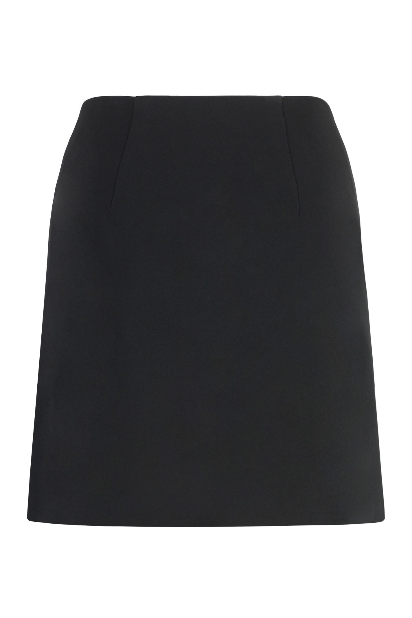 Shop Versace Crepe Mini Skirt In Black