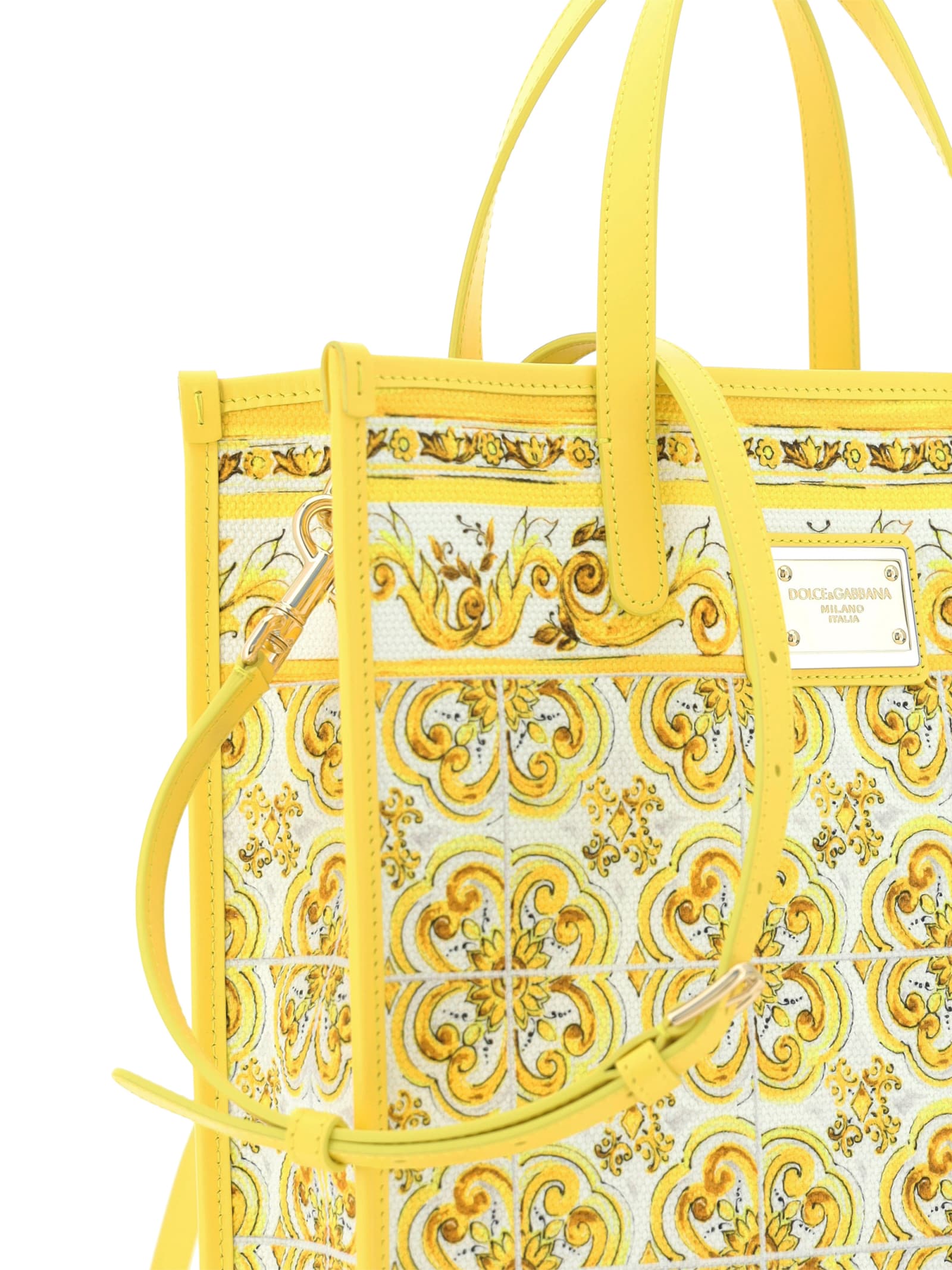 Shop Dolce & Gabbana Shopping Shoulder Bag In Giallo