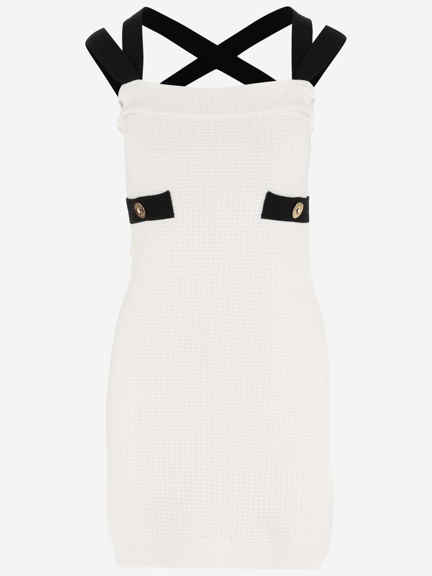 Shop Patou 3d Knit Double Straps Dress In White