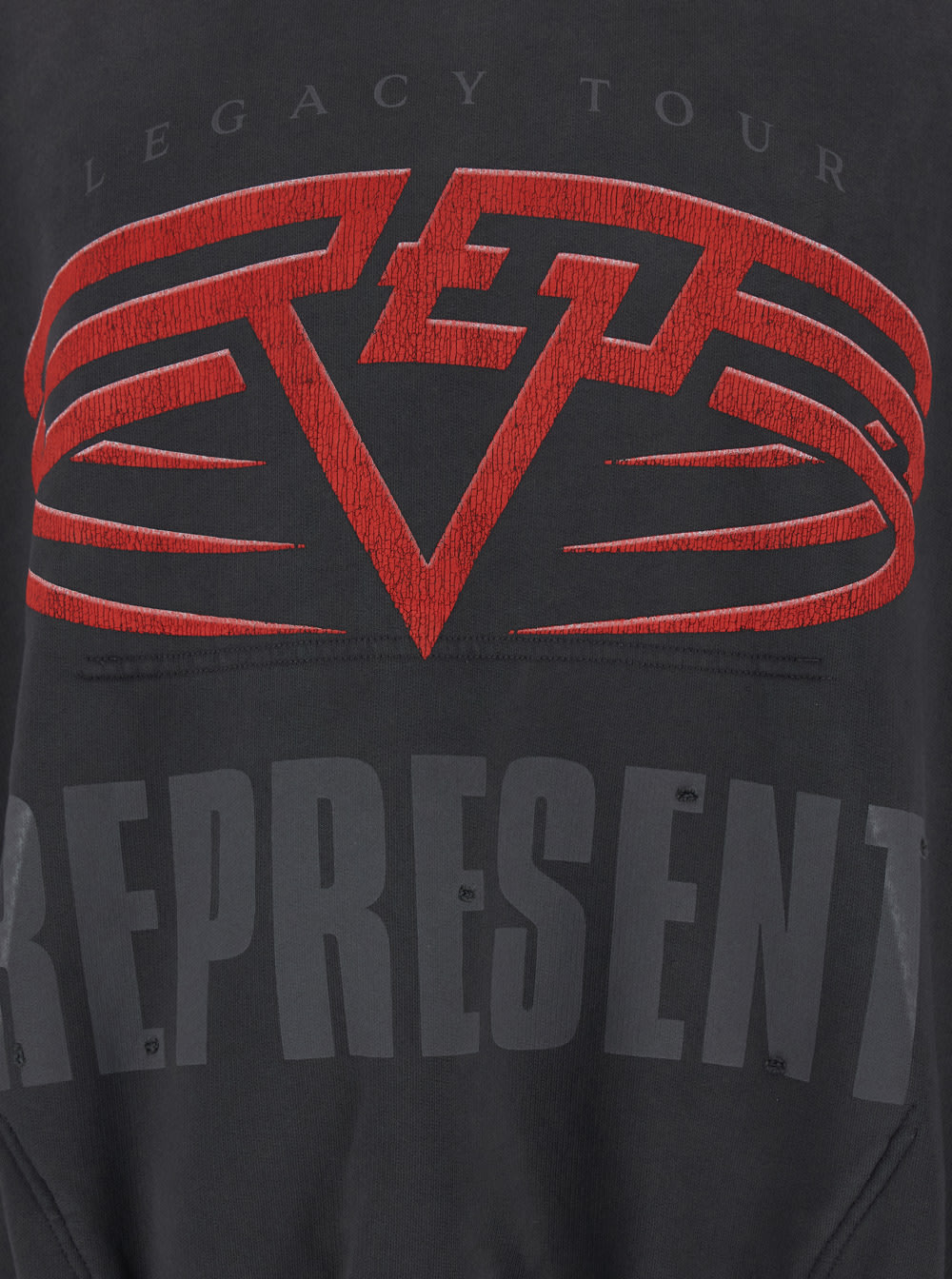 Represent Grey Hoodie With Maxi Logo Print On Front And Rear And Dropped Shoulders In Cotton Man In Gray