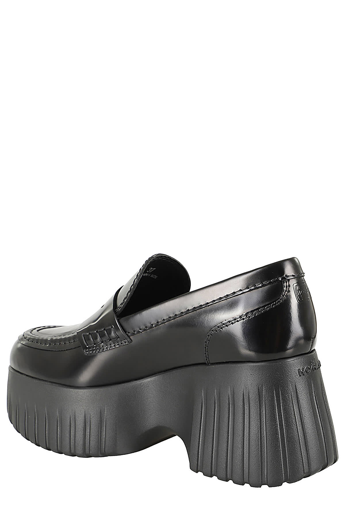 Shop Hogan H Stripes Wedge Mocassino In Nero