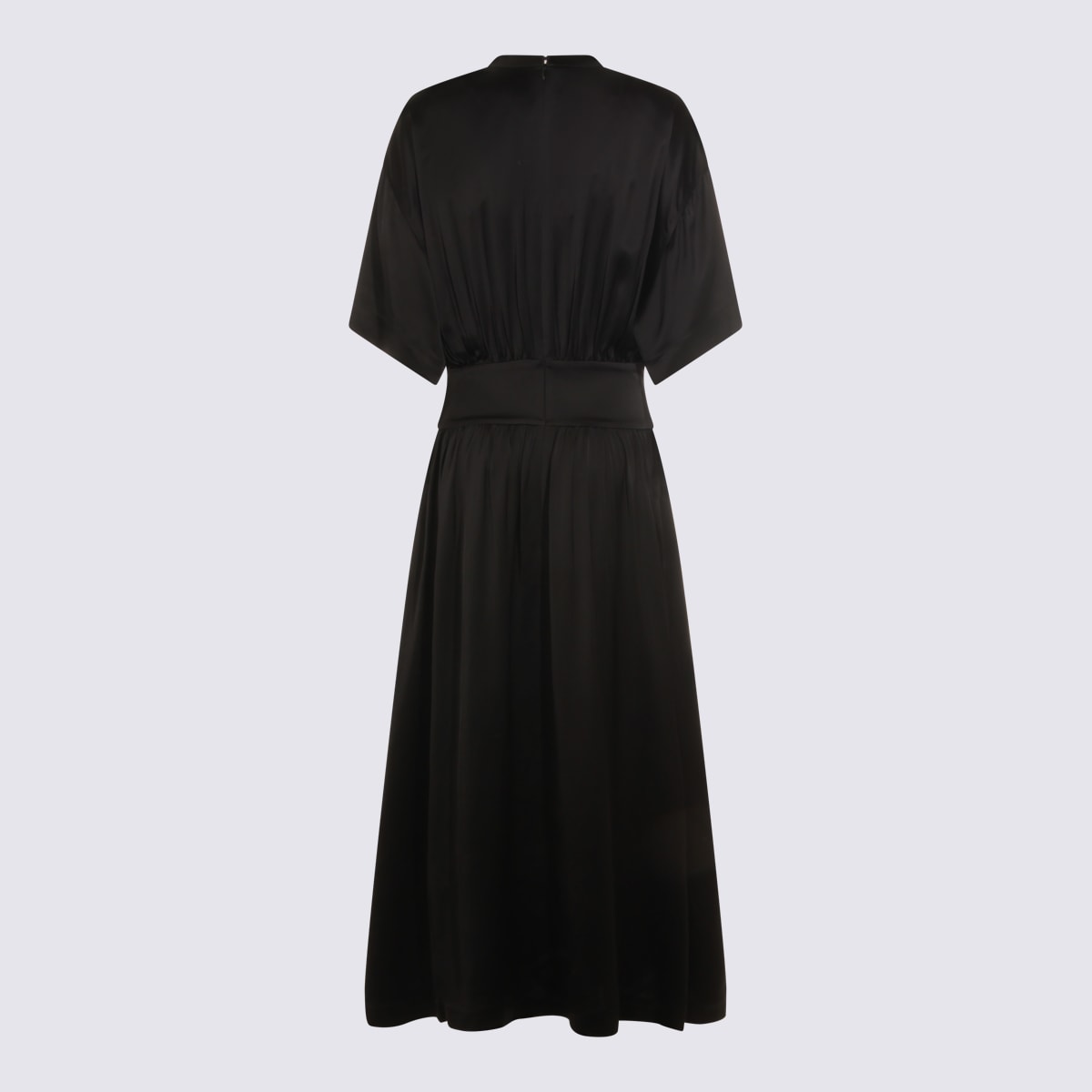 Totême Black Satin Tee Dress In Black