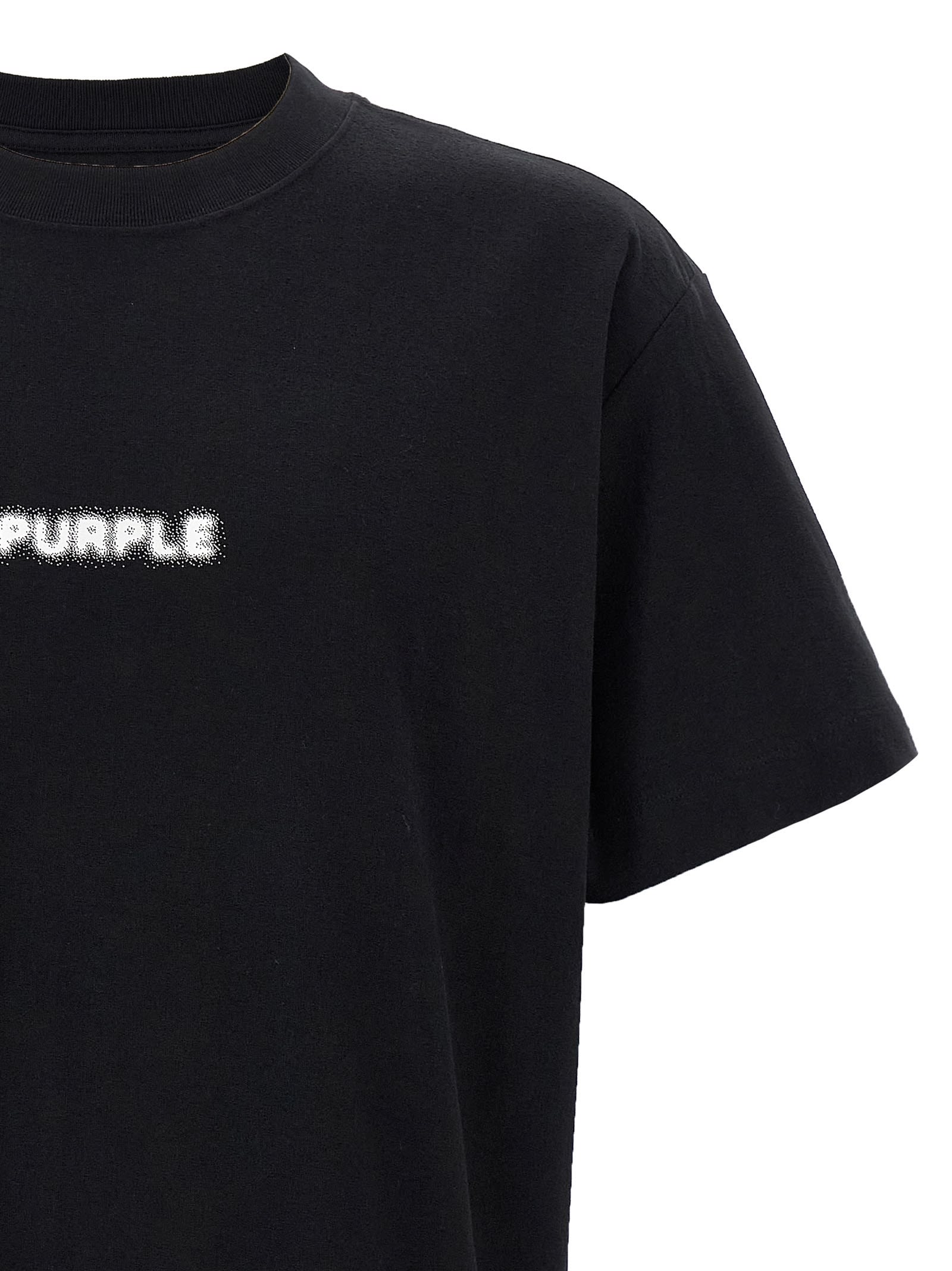 Purple Brand Textured Graphic Logo Tee In Black