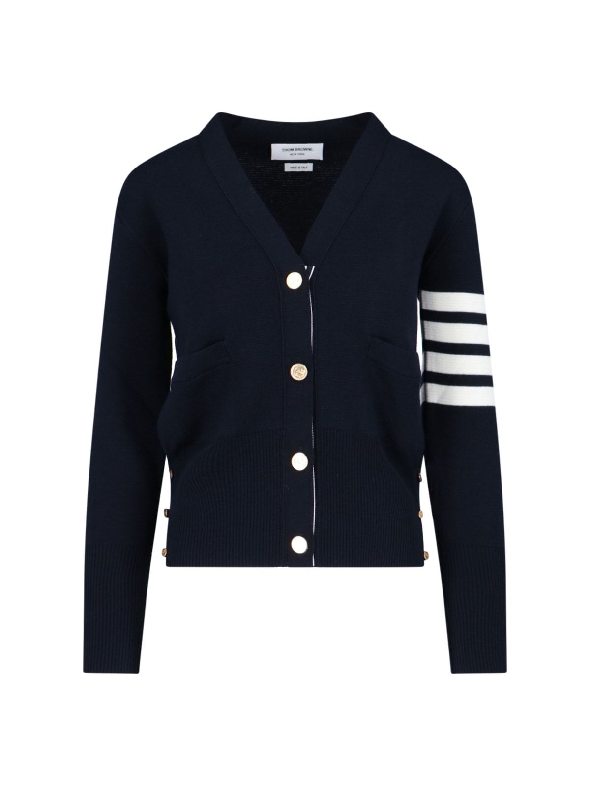 Shop Thom Browne 4-bar Cardigan In Blue