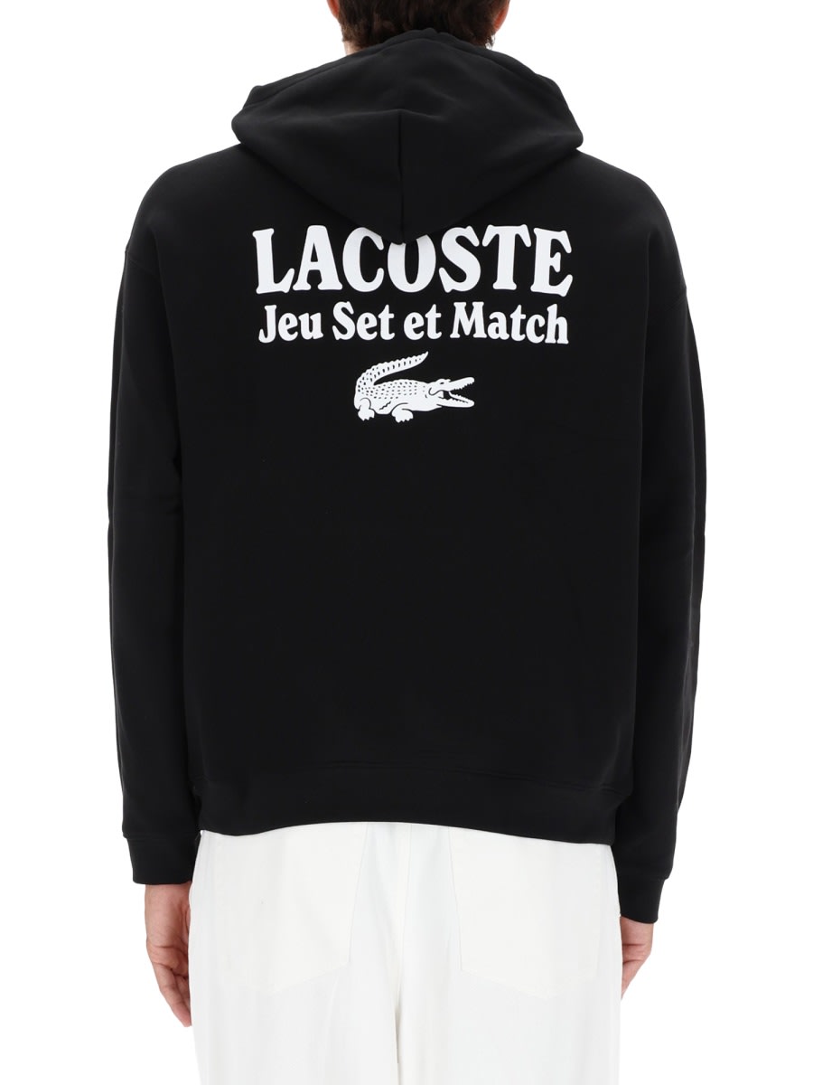 Lacoste Sweatshirt With Logo And Print In Black