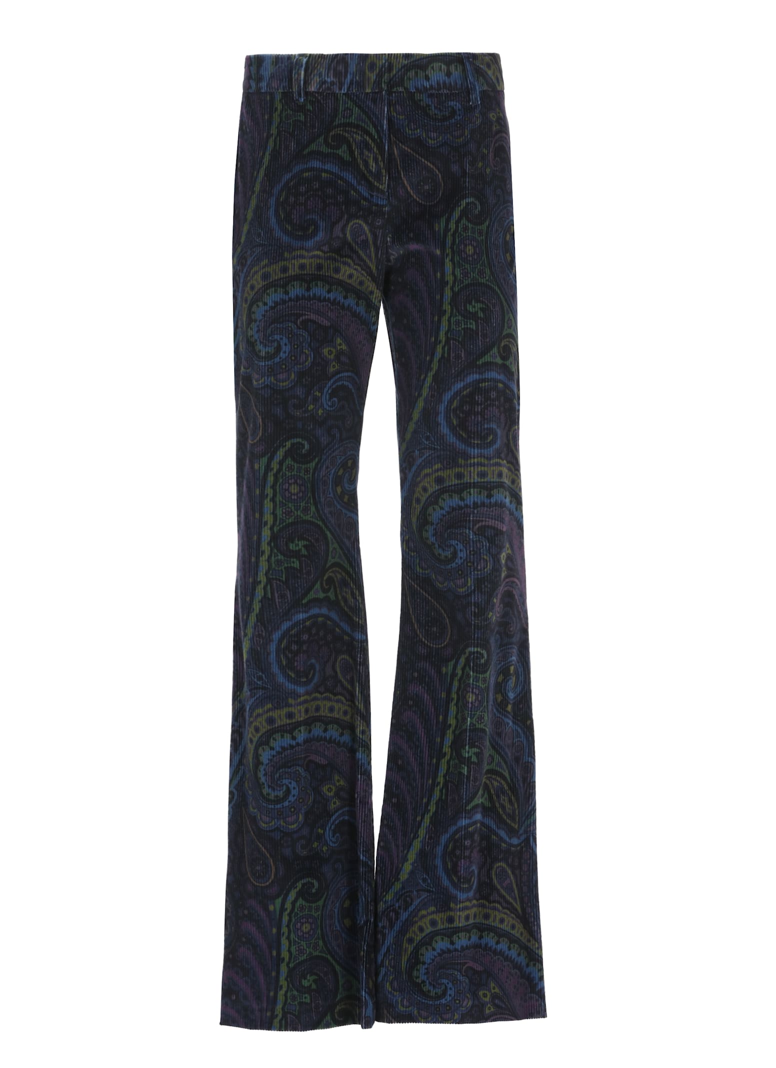 Etro Velvet Pants In Multi