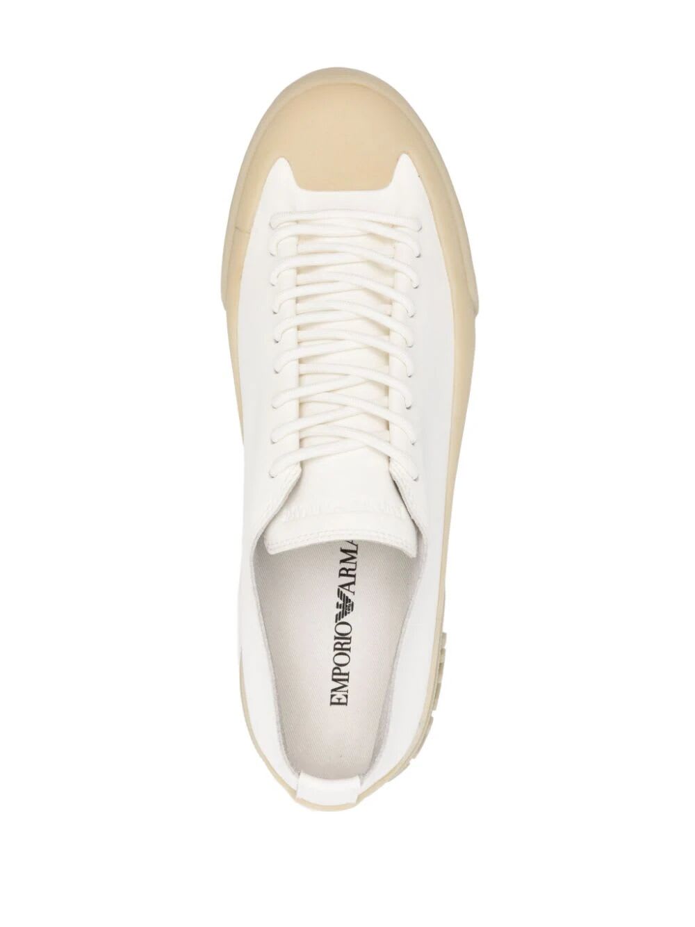 Shop Emporio Armani Soft Rubber Sneaker In Off White Transp