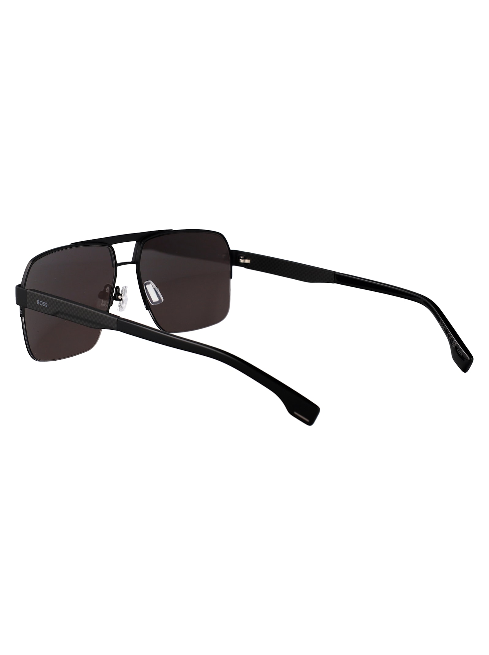 Hugo Boss Boss Matte Black Stainless Steel Sunglasses In Black