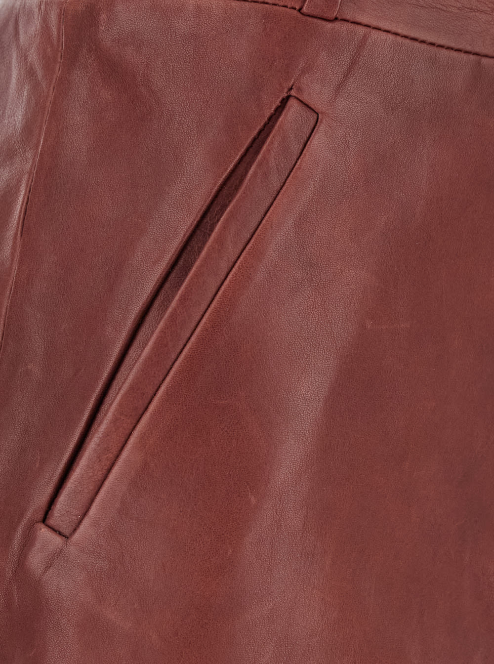 Shop Tela Helen Leather Skirt In Bordeaux