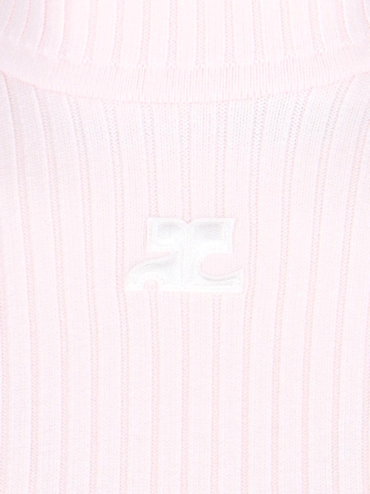 COURRÈGES LOGO RIBBED TOP