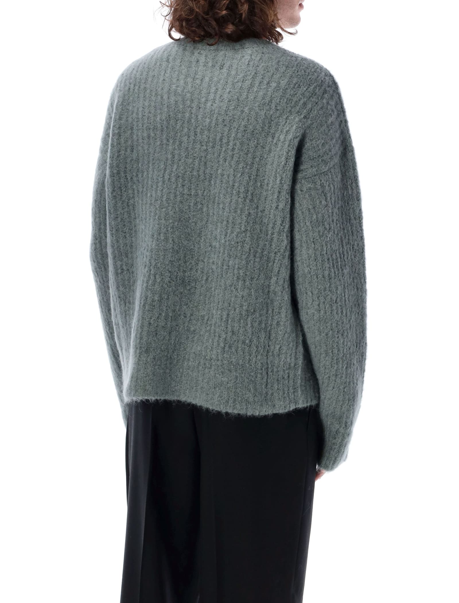 Shop Ami Alexandre Mattiussi Chunky Hair Mohair Sweater In Clay