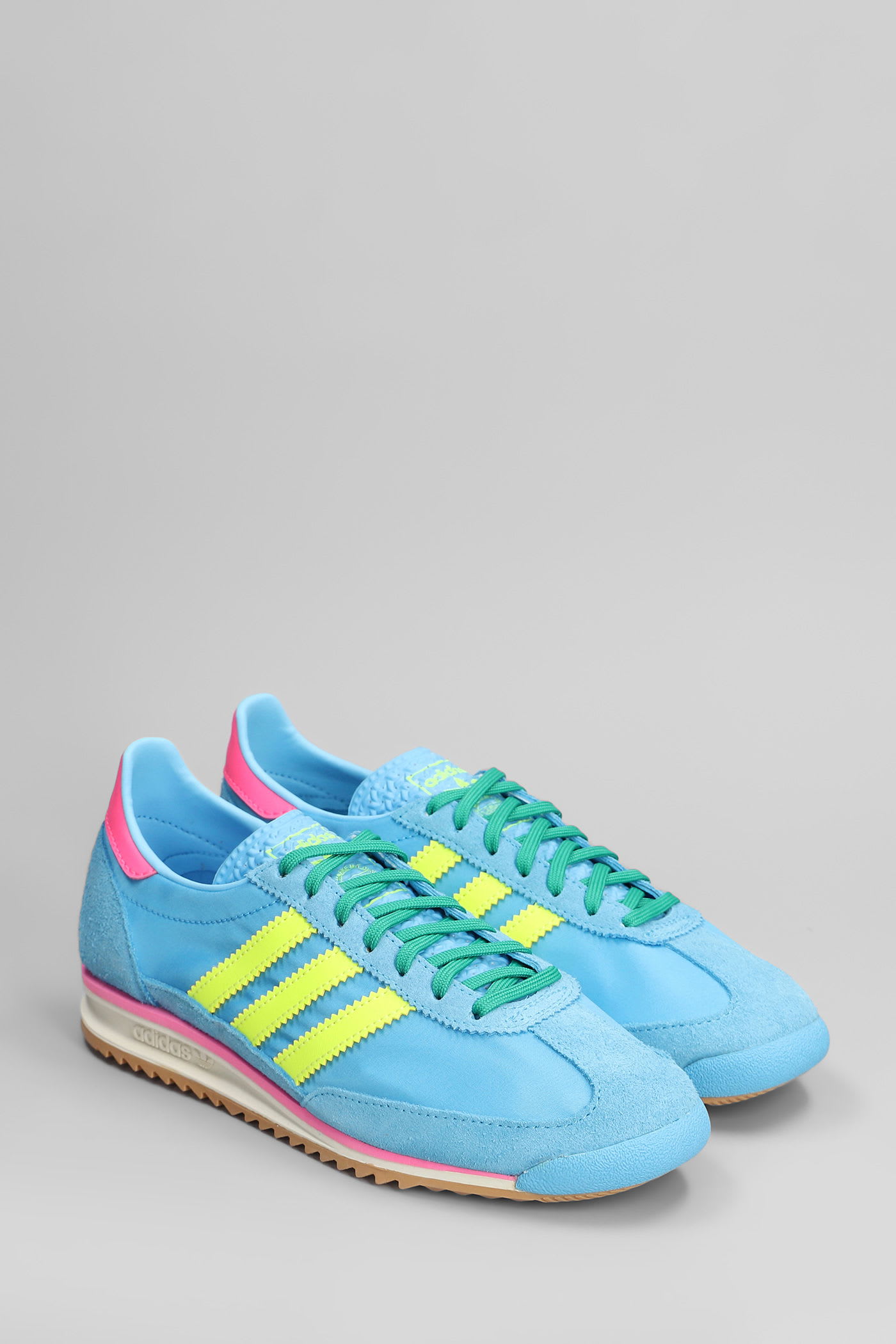 Adidas Originals Sl 72 Og Sneakers In Cyan Suede And Fabric In Blue