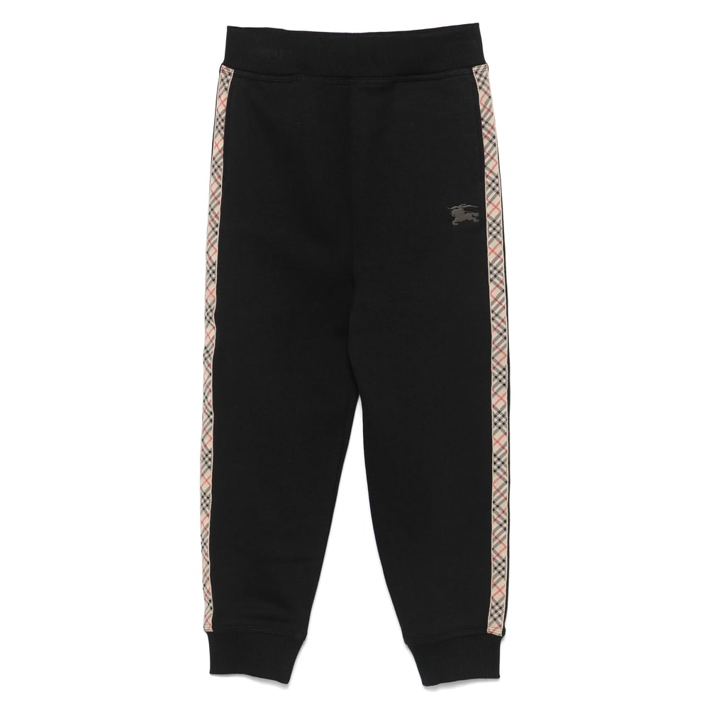 Burberry Kids Cotton Sports Trousers In Black