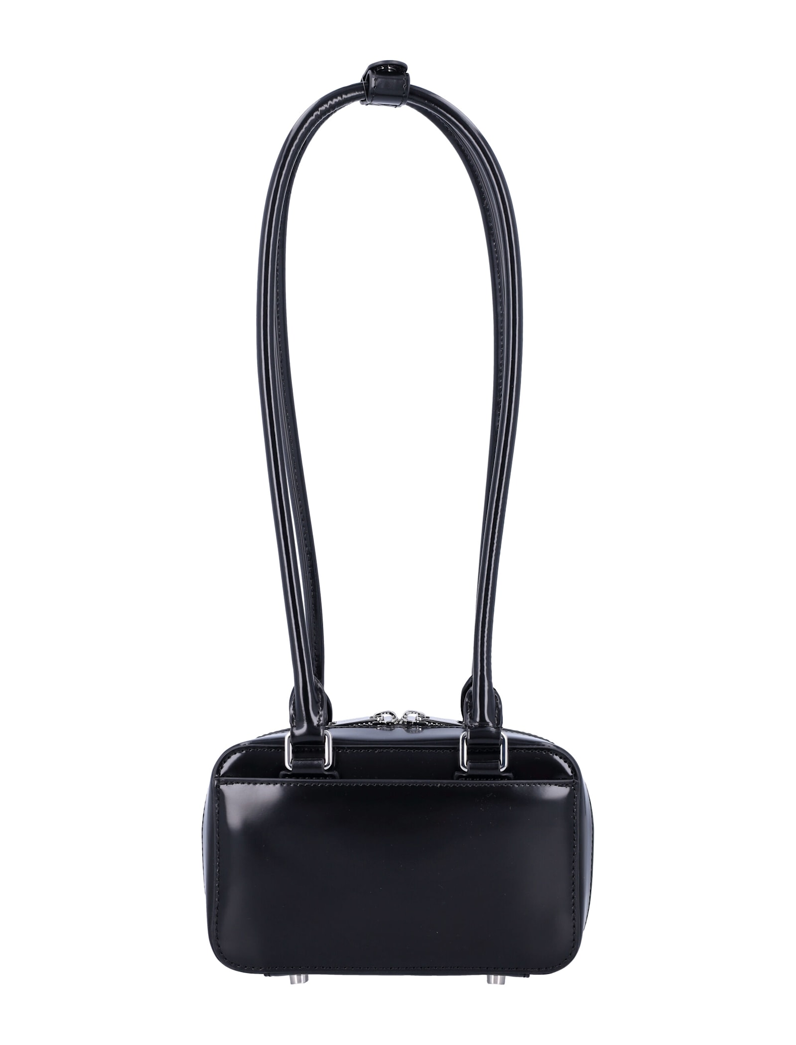 Shop Self-portrait Leather Shoulder Bag In Black